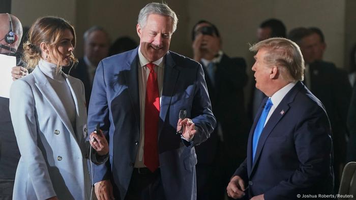 USA Hope Hicks, Mark Meadows und Donald Trump (Joshua Roberts/Reuters)